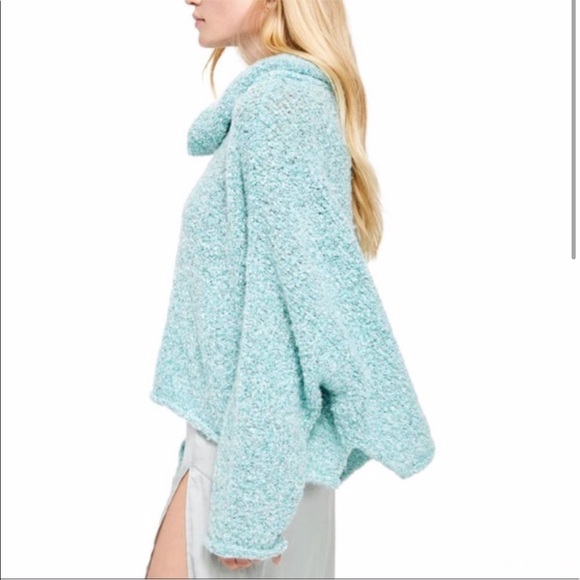 LAST SZ S! NWT Free People | BFF Sweater Aqua Star - Picture 2 of 14